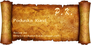 Poduska Kund névjegykártya